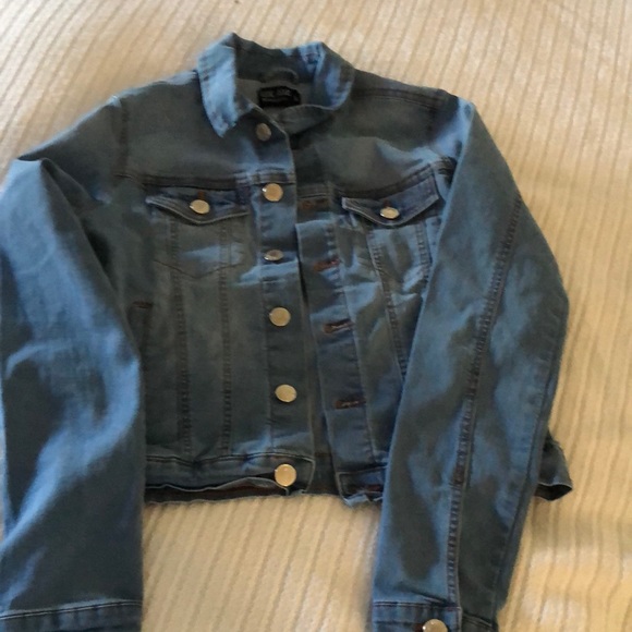 Women’s blue age button Jean stretchy jacket - Picture 5 of 16